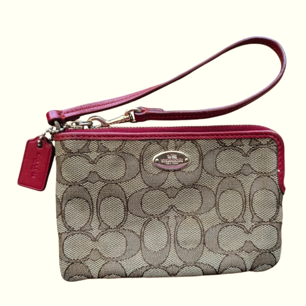 Coach Signature Wristlet - Small Coach Bag EUC Quiet Luxury Purse